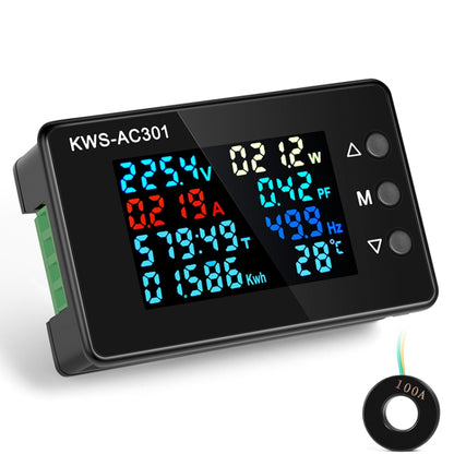 KWS-AC301L-100A 50-300V AC Digital Display Closed Current Voltmeter with 485 Communication(Black) by buy2fix