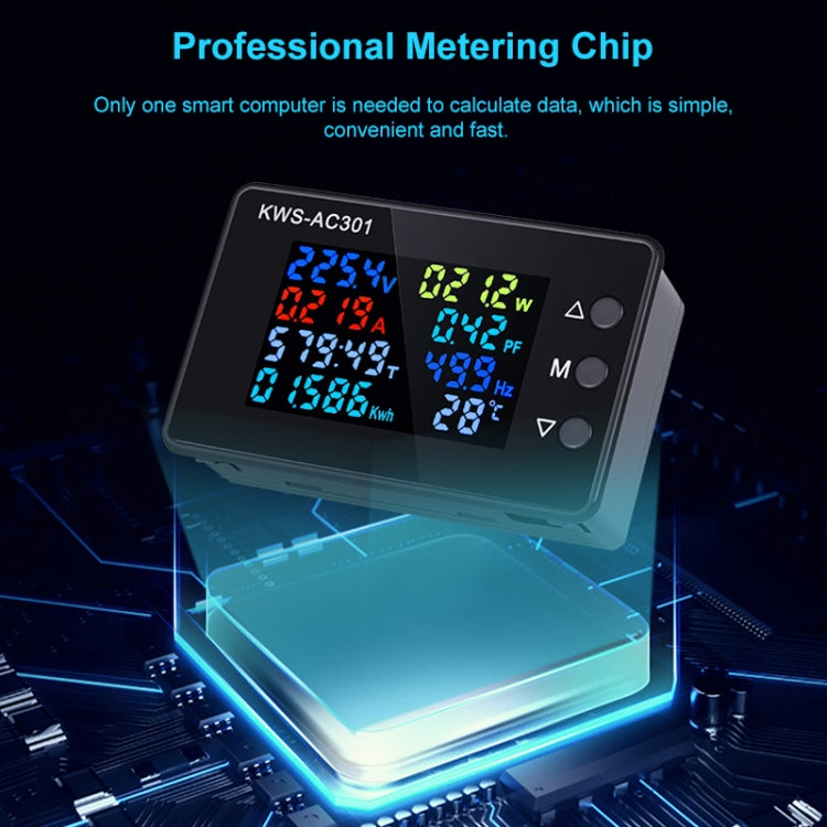 KWS-AC301L-100A 50-300V AC Digital Display Closed Current Voltmeter with 485 Communication(Black) by buy2fix