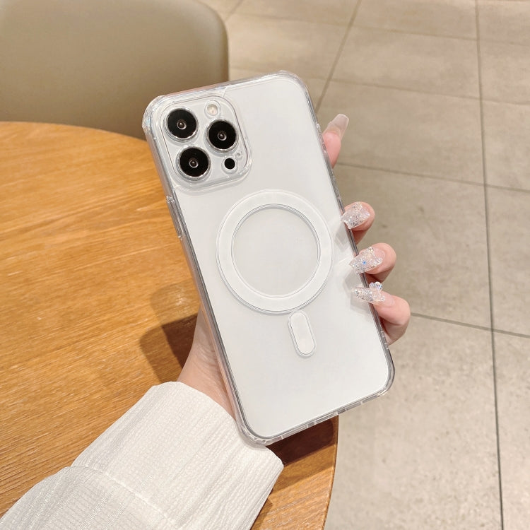 For iPhone 15 Pro Max Fine Hole MagSafe Magnetic Clear Acrylic TPU Case(Transparent) - iPhone 15 Pro Max Cases by buy2fix | Online Shopping UK | buy2fix