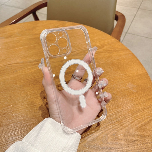 For iPhone 15 Pro Fine Hole MagSafe Magnetic Clear Acrylic TPU Case(Transparent) - iPhone 15 Pro Cases by buy2fix | Online Shopping UK | buy2fix