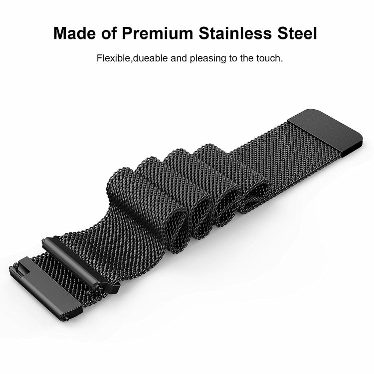 For Fitbit Versa 2 / Fitbit Versa / Fitbit Versa Lite Milanese Watch Band,, Small Size: 2.3x22.5cm(Black) by buy2fix