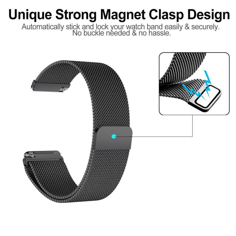 For Fitbit Versa 2 / Fitbit Versa / Fitbit Versa Lite Milanese Watch Band,, Small Size: 2.3x22.5cm(Black) by buy2fix