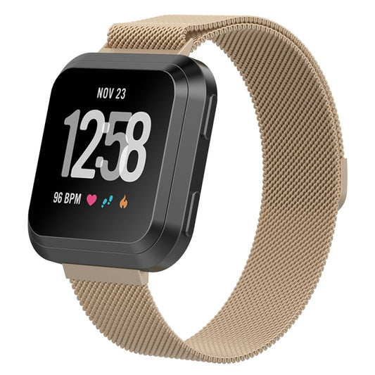 For Fitbit Versa 2 / Fitbit Versa / Fitbit Versa Lite Milanese Watch Band,, Small Size: 2.3x22.5cm(Champagne Gold) - Watch Bands by buy2fix | Online Shopping UK | buy2fix