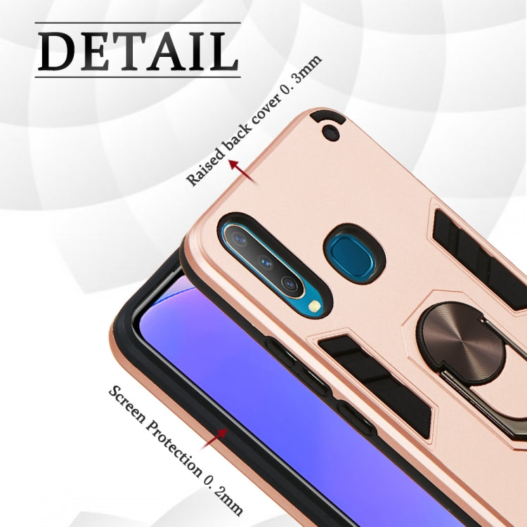 For vivo Y17 / Y15 / Y12 / U10 / Y11 / Y3 2 in 1 Armour Series PC + TPU Protective Case with Ring Holder(Royal Blue) by buy2fix