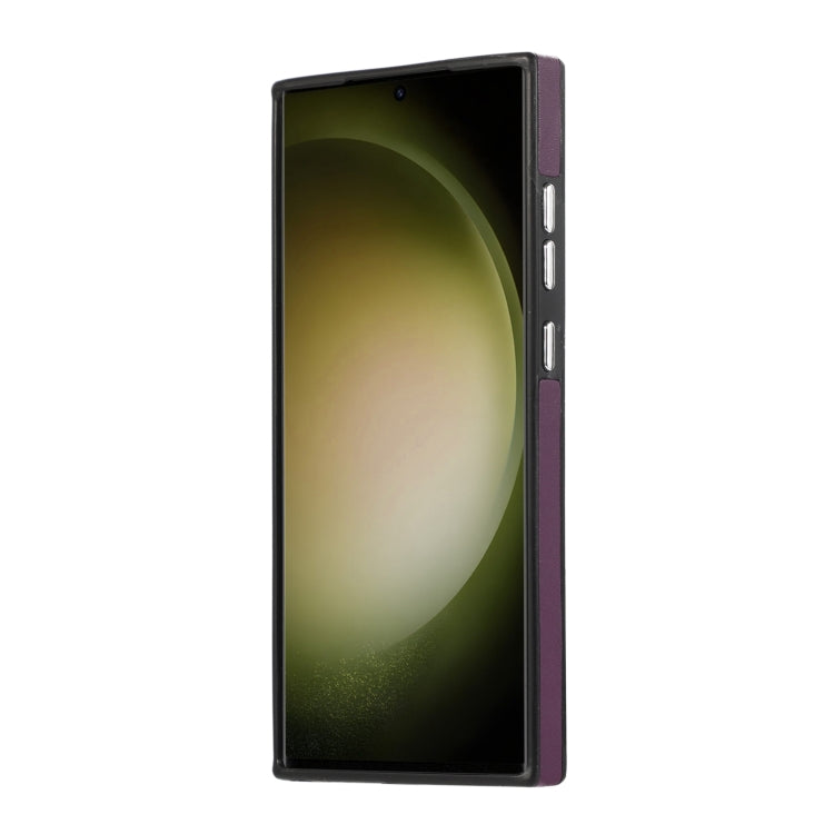 For Samsung Galaxy S22 Ultra 5G Side Leather Magsafe Phone Case(Dark Purple) - Galaxy S22 Ultra 5G Cases by buy2fix | Online Shopping UK | buy2fix