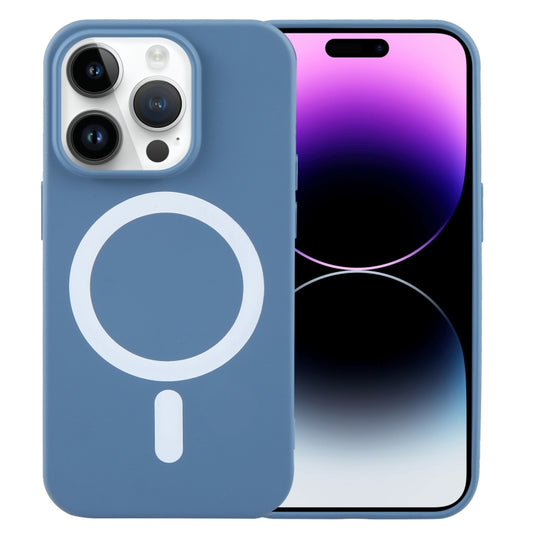 For iPhone 14 Pro Max MagSafe Liquid Silicone Phone Case(Blue) - iPhone 14 Pro Max Cases by buy2fix | Online Shopping UK | buy2fix