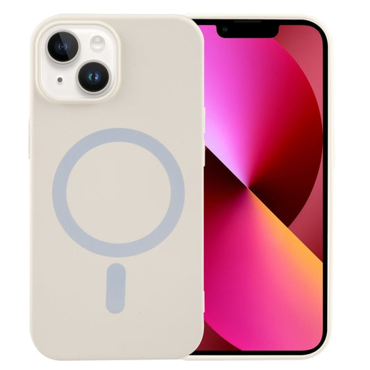 For iPhone 13 MagSafe Liquid Silicone Phone Case(White) - iPhone 13 Cases by buy2fix | Online Shopping UK | buy2fix