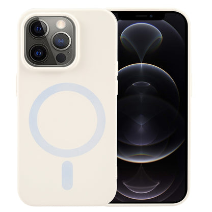For iPhone 12 Pro MagSafe Liquid Silicone Phone Case(White) - iPhone 12 / 12 Pro Cases by buy2fix | Online Shopping UK | buy2fix