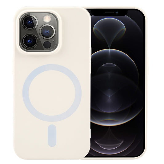 For iPhone 12 Pro MagSafe Liquid Silicone Phone Case(White) - iPhone 12 / 12 Pro Cases by buy2fix | Online Shopping UK | buy2fix