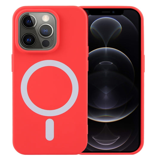 For iPhone 12 Pro Max MagSafe Liquid Silicone Phone Case(Red) - iPhone 12 Pro Max Cases by buy2fix | Online Shopping UK | buy2fix