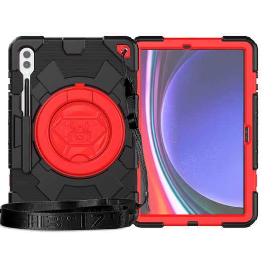 For Samsung Galaxy Tab S9+ / S10+ Spider Rotation Handle Silicone Hybrid PC Tablet Case(Black Red) - Galaxy Tab S9+ Cases by buy2fix | Online Shopping UK | buy2fix