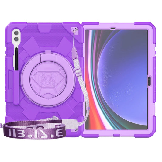 For Samsung Galaxy Tab S9+ / S10+ Spider Rotation Handle Silicone Hybrid PC Tablet Case(Purple) - Galaxy Tab S9+ Cases by buy2fix | Online Shopping UK | buy2fix