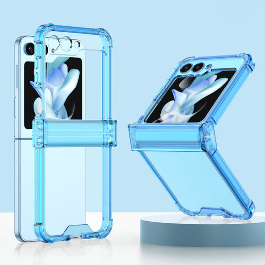 For Samsung Galaxy Z Flip5 GKK Electroplated Airbag Hinge Shockproof Phone Case(Transparent Blue) - Galaxy Z Flip5 Cases by GKK | Online Shopping UK | buy2fix