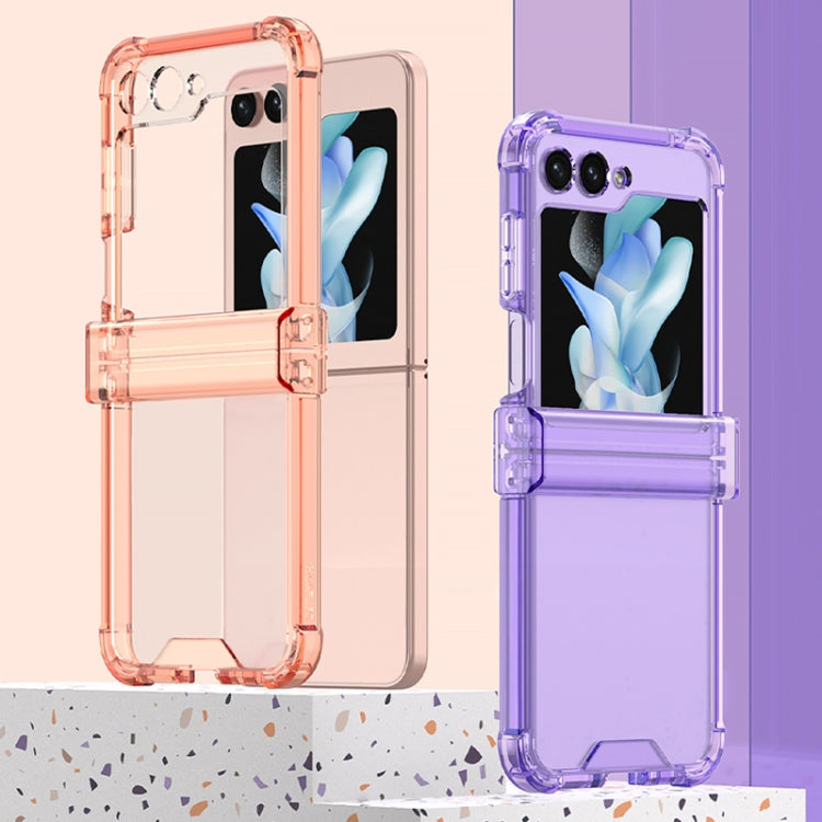 For Samsung Galaxy Z Flip5 GKK Electroplated Airbag Hinge Shockproof Phone Case(Transparent Blue) - Galaxy Z Flip5 Cases by GKK | Online Shopping UK | buy2fix