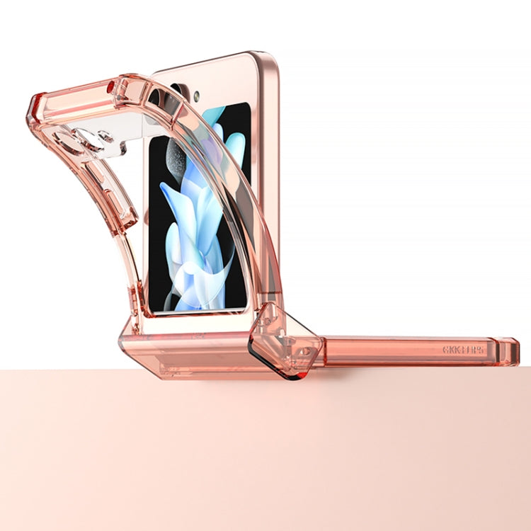 For Samsung Galaxy Z Flip5 GKK Electroplated Airbag Hinge Shockproof Phone Case(Transparent Blue) - Galaxy Z Flip5 Cases by GKK | Online Shopping UK | buy2fix