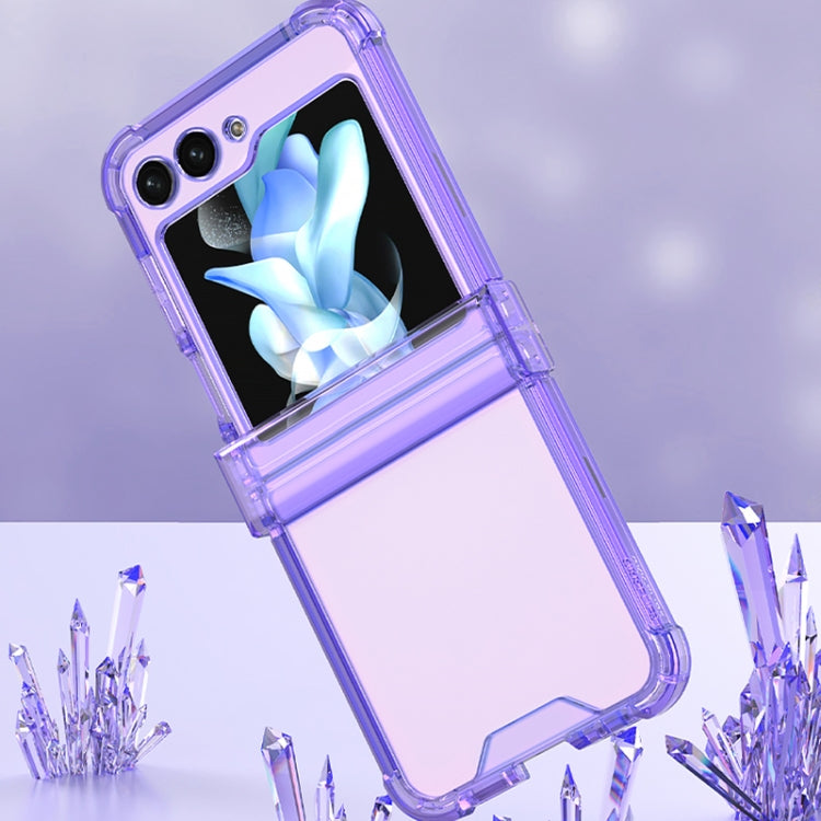 For Samsung Galaxy Z Flip5 GKK Electroplated Airbag Hinge Shockproof Phone Case(Transparent Blue) - Galaxy Z Flip5 Cases by GKK | Online Shopping UK | buy2fix