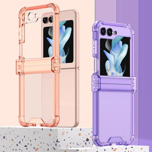 For Samsung Galaxy Z Flip5 GKK Electroplated Airbag Hinge Shockproof Phone Case(Transparent Green) - Galaxy Z Flip5 Cases by GKK | Online Shopping UK | buy2fix