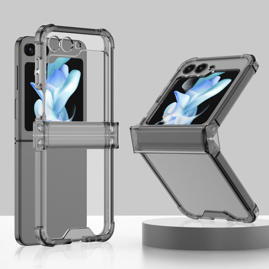For Samsung Galaxy Z Flip5 GKK Electroplated Airbag Hinge Shockproof Phone Case(Transparent Black) - Galaxy Z Flip5 Cases by GKK | Online Shopping UK | buy2fix