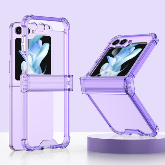 For Samsung Galaxy Z Flip5 GKK Electroplated Airbag Hinge Shockproof Phone Case(Transparent Purple) - Galaxy Z Flip5 Cases by GKK | Online Shopping UK | buy2fix