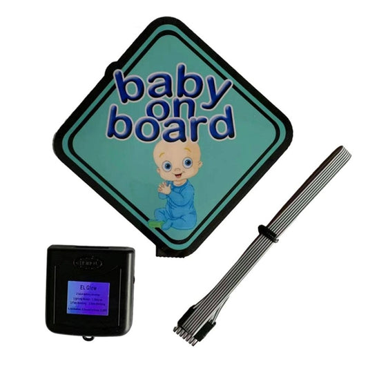 EL Luminous Car Stickers Cold Light Car Stickers Car Luminous Pattern Decoration(Baby On Board) by buy2fix