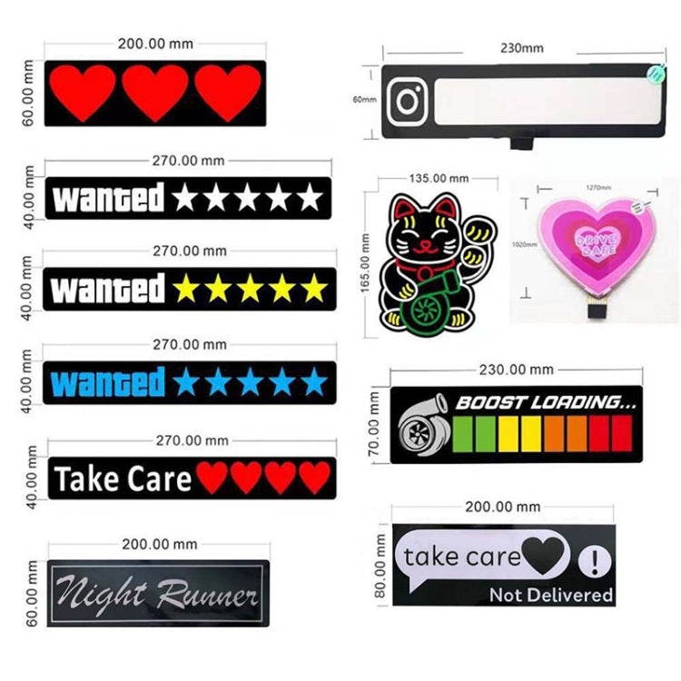 EL Luminous Car Stickers Cold Light Car Stickers Car Luminous Pattern Decoration(NO KISS) by buy2fix