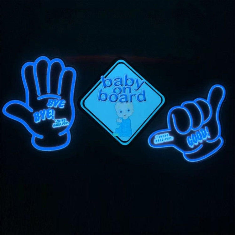 EL Luminous Car Stickers Cold Light Car Stickers Car Luminous Pattern Decoration(Wanted Blue) by buy2fix