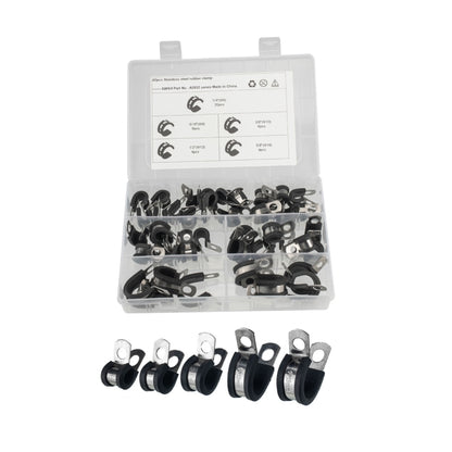 42 PCS Car Rubber Cushion Pipe Clamps Stainless Steel Clamps - Booster Cable & Clip by buy2fix | Online Shopping UK | buy2fix