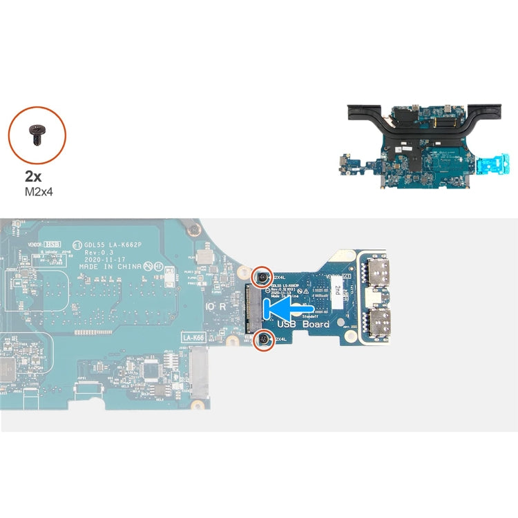 For Dell G15 5515 GDL56 LS-K66EP USB Power Board by buy2fix