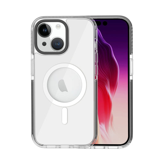 For iPhone 15 Kingsteel Wolf MagSafe Transparent Phone Case(Black) - iPhone 15 Cases by buy2fix | Online Shopping UK | buy2fix