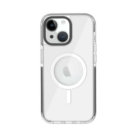 For iPhone 15 Kingsteel Wolf MagSafe Transparent Phone Case(Black) - iPhone 15 Cases by buy2fix | Online Shopping UK | buy2fix