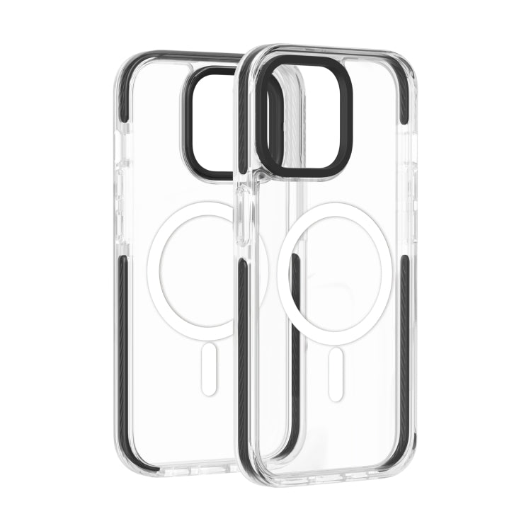 For iPhone 15 Kingsteel Wolf MagSafe Transparent Phone Case(Black) - iPhone 15 Cases by buy2fix | Online Shopping UK | buy2fix