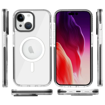For iPhone 15 Kingsteel Wolf MagSafe Transparent Phone Case(Black) - iPhone 15 Cases by buy2fix | Online Shopping UK | buy2fix