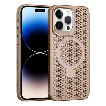 For iPhone 14 Pro Skin Feel PC+TPU Cooling Magnetic Magsafe Phone Case with Stand(Pink) - iPhone 14 Pro Cases by buy2fix | Online Shopping UK | buy2fix