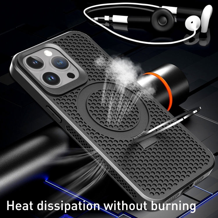 For iPhone 15 Skin Feel PC+TPU Cooling Magnetic Magsafe Phone Case with Stand(Pink) - iPhone 15 Cases by buy2fix | Online Shopping UK | buy2fix