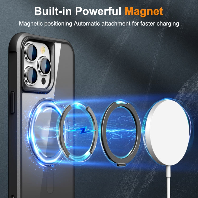 For iPhone 15 Pro Max MagSafe Magnetic Rotating Holder Phone Case(Black) by buy2fix