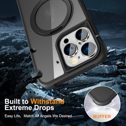 For iPhone 15 Pro Max MagSafe Magnetic Rotating Holder Phone Case(Black) by buy2fix