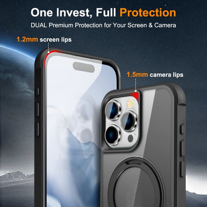 For iPhone 15 Pro Max MagSafe Magnetic Rotating Holder Phone Case(Black) by buy2fix