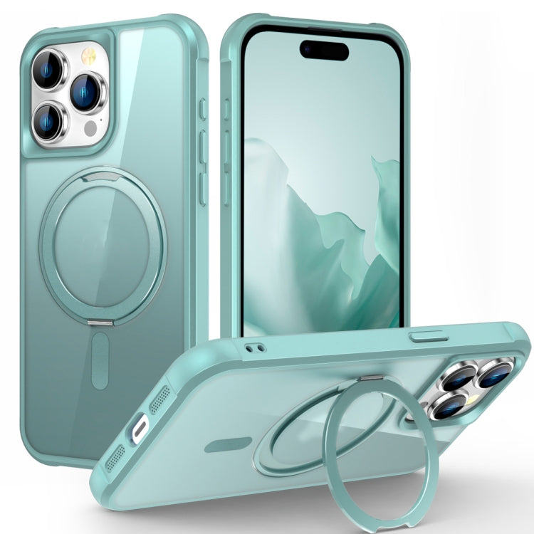 For iPhone 15 Pro Max MagSafe Magnetic Rotating Holder Phone Case(Lake Blue) - iPhone 15 Pro Max Cases by buy2fix | Online Shopping UK | buy2fix