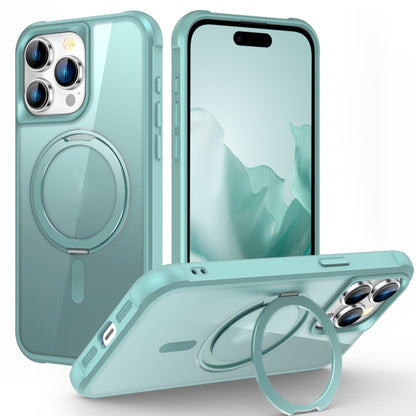 For iPhone 15 Pro Max MagSafe Magnetic Rotating Holder Phone Case(Lake Blue) - iPhone 15 Pro Max Cases by buy2fix | Online Shopping UK | buy2fix