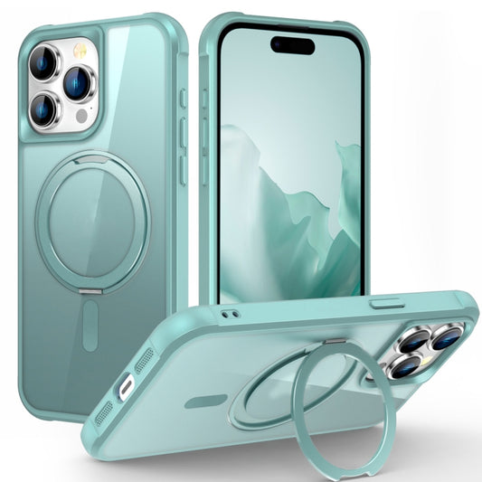 For iPhone 15 Pro Max MagSafe Magnetic Rotating Holder Phone Case(Lake Blue) - iPhone 15 Pro Max Cases by buy2fix | Online Shopping UK | buy2fix