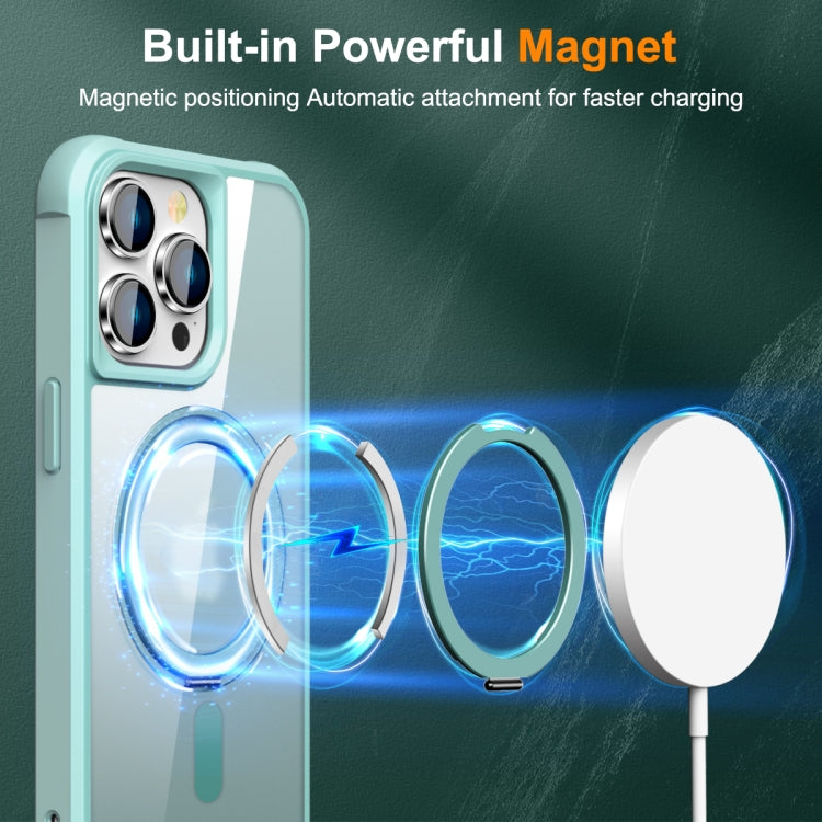 For iPhone 15 Pro Max MagSafe Magnetic Rotating Holder Phone Case(Lake Blue) - iPhone 15 Pro Max Cases by buy2fix | Online Shopping UK | buy2fix