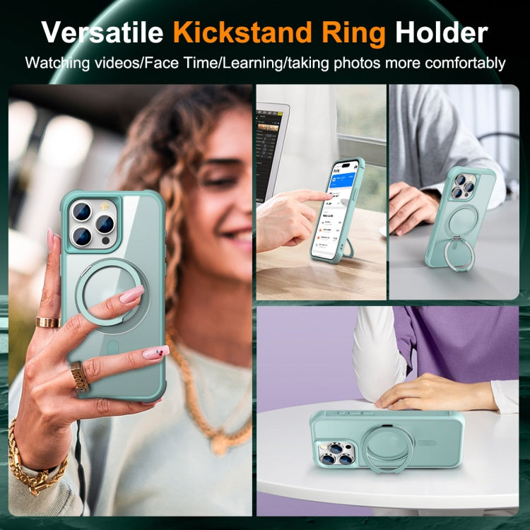 For iPhone 15 Pro Max MagSafe Magnetic Rotating Holder Phone Case(Lake Blue) - iPhone 15 Pro Max Cases by buy2fix | Online Shopping UK | buy2fix