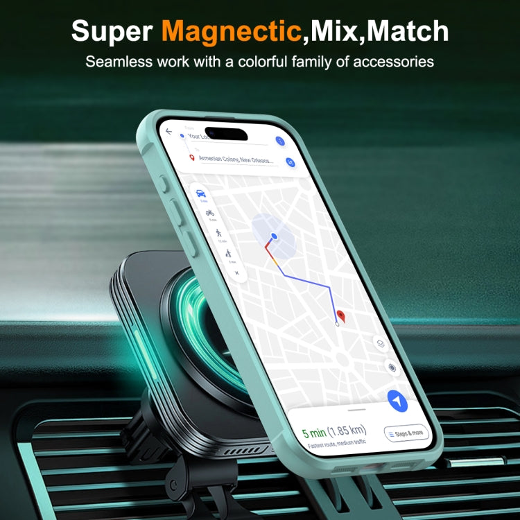 For iPhone 15 Pro Max MagSafe Magnetic Rotating Holder Phone Case(Lake Blue) - iPhone 15 Pro Max Cases by buy2fix | Online Shopping UK | buy2fix