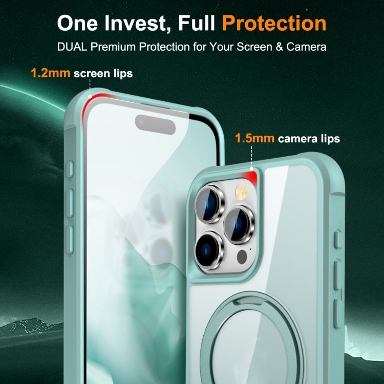 For iPhone 15 Pro Max MagSafe Magnetic Rotating Holder Phone Case(Lake Blue) - iPhone 15 Pro Max Cases by buy2fix | Online Shopping UK | buy2fix