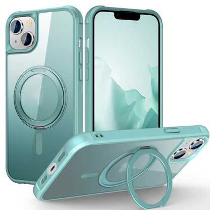 For iPhone 15 MagSafe Magnetic Rotating Holder Phone Case(Lake Blue) - iPhone 15 Cases by buy2fix | Online Shopping UK | buy2fix