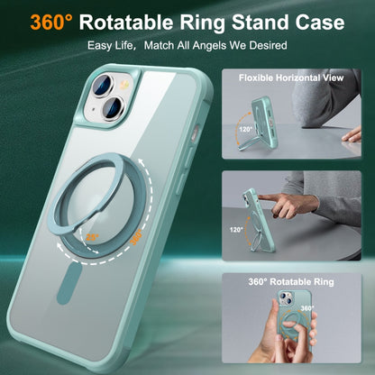 For iPhone 15 MagSafe Magnetic Rotating Holder Phone Case(Lake Blue) - iPhone 15 Cases by buy2fix | Online Shopping UK | buy2fix