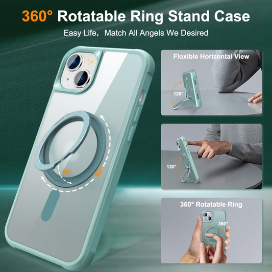 For iPhone 15 MagSafe Magnetic Rotating Holder Phone Case(Lake Blue) - iPhone 15 Cases by buy2fix | Online Shopping UK | buy2fix