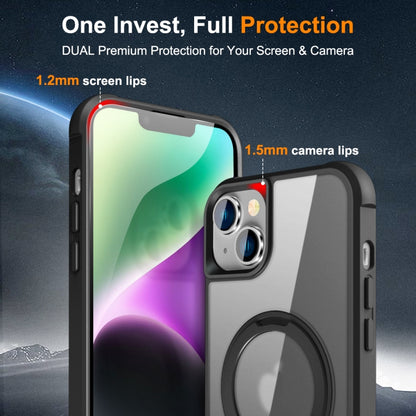 For iPhone 14 / 13 MagSafe Magnetic Rotating Holder Phone Case(Black) - iPhone 14 Cases by buy2fix | Online Shopping UK | buy2fix