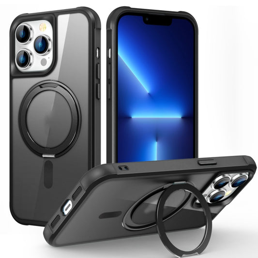 For iPhone 13 Pro MagSafe Magnetic Rotating Holder Phone Case(Black) - iPhone 13 Pro Cases by buy2fix | Online Shopping UK | buy2fix