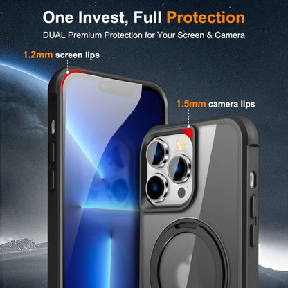 For iPhone 13 Pro MagSafe Magnetic Rotating Holder Phone Case(Black) - iPhone 13 Pro Cases by buy2fix | Online Shopping UK | buy2fix